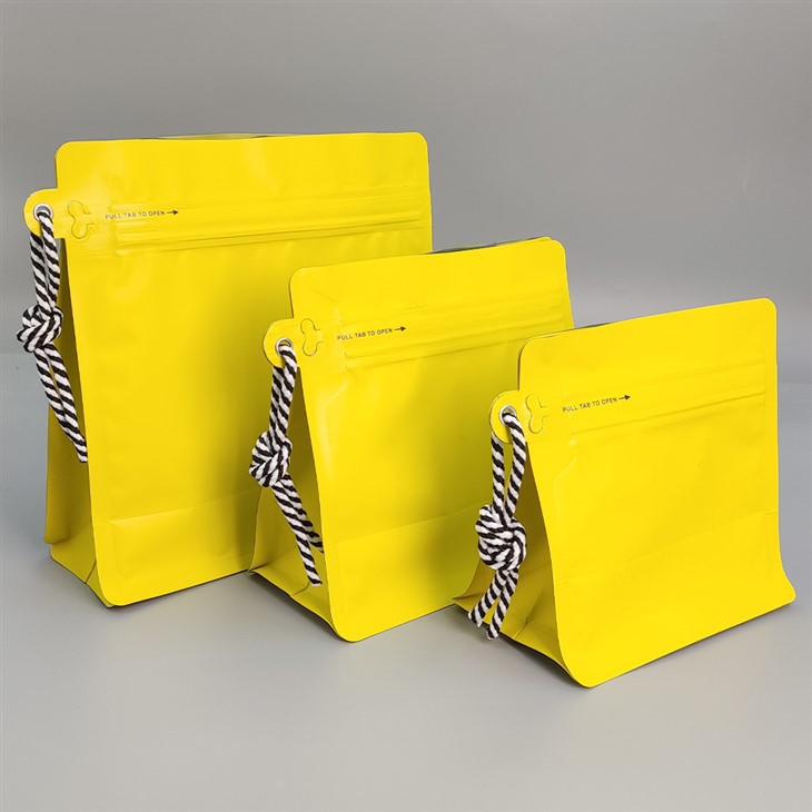 Bag Gusset Acordion Melyn Custom Gyda Cordyn Crog